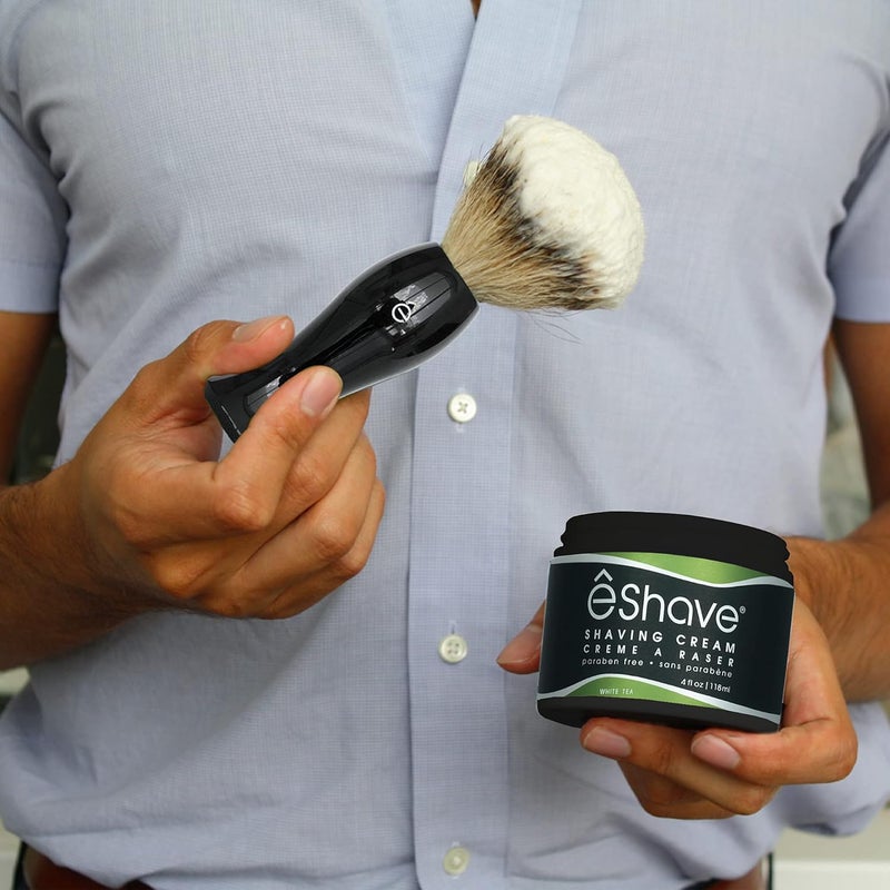 eShave Shaving Cream for Men - White Tea, 4 oz - Paraben Free for Smooth Shave - Image 3